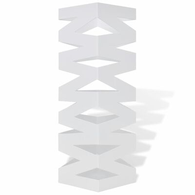 Valkoinen Neliö Sateenvarjoteline Teräs 48,5 cm