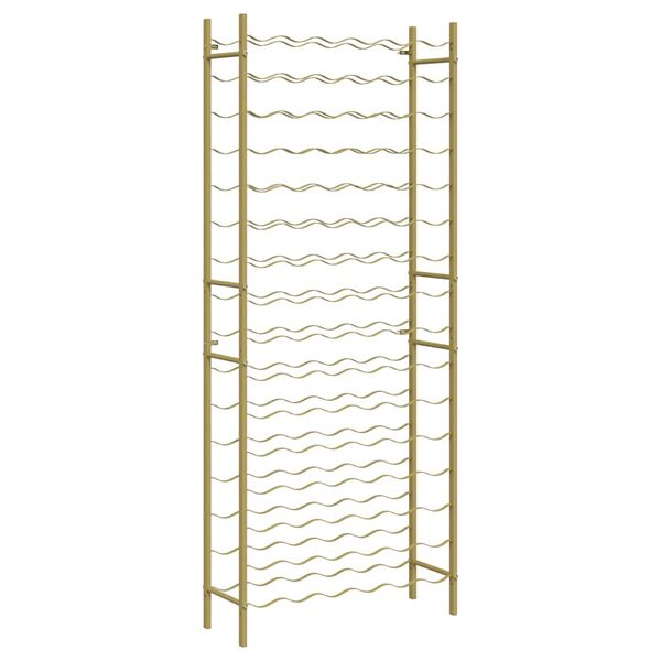 vidaXL Viinipulloteline 96 pullolle kultainen metalli