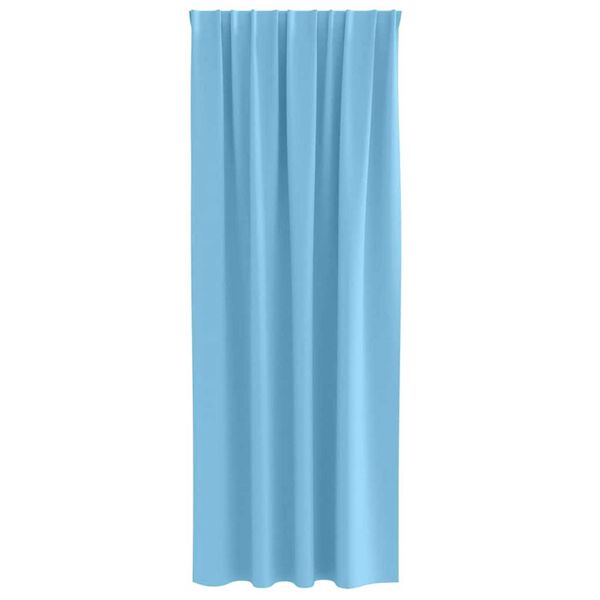 vidaXL Piment&auml;v&auml; verho renkailla 2 pcs Vaaleansininen 245 x 140 cm