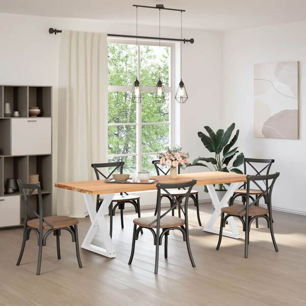 vidaXL Ruokap&ouml;yd&auml;n jalat 2 kpl valkoinen 70x(72-73,3) cm ter&auml;s