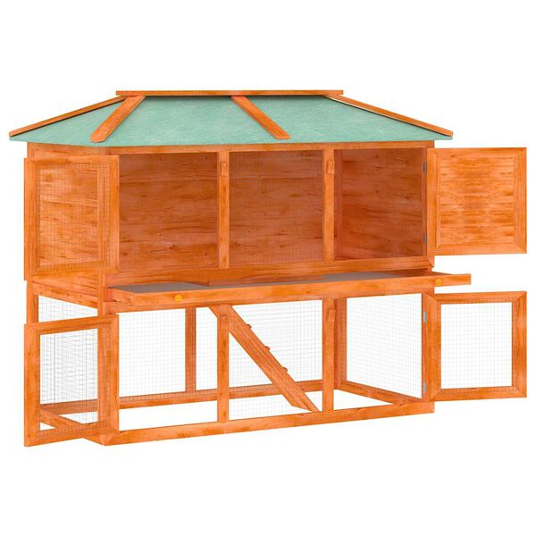 vidaXL El&auml;inh&auml;kki/kaninkoppi kaksikerroksinen puu