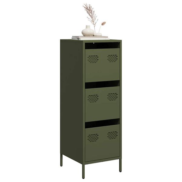 vidaXL Highboard Oliivinvihreä 39x35x103,5 cm Teräs
