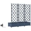 vidaXL Puutarha ruukku 3 pcs Harmaa 120 x 40 x 126 cm Muovi