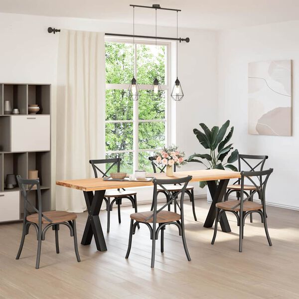 vidaXL Ruokap&ouml;yd&auml;n jalat X-muotoiset 2 kpl musta 50x(72-73) cm ter&auml;s