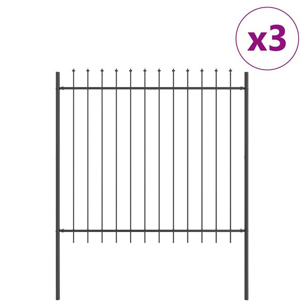 vidaXL Puutarha-aita 3 pcs Harmaa 5,1 x 1,5 m Jauhemaalattu ter&auml;s