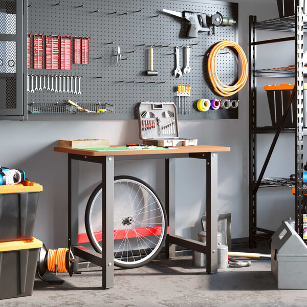 vidaXL Työpenkki 100x60x81,5 cm täysi pyökki suorakaide