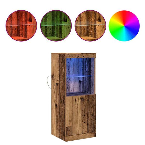 vidaXL LED-p&ouml;yt&auml;taso Vanha puu 41 x 37 x 100 cm Tekninen puu