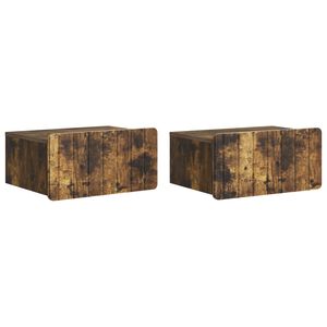 vidaXL Sein&auml;lle Kiinnitett&auml;v&auml; Y&ouml;p&ouml;yt&auml; 2 pcs Savutammi Tekninen puu