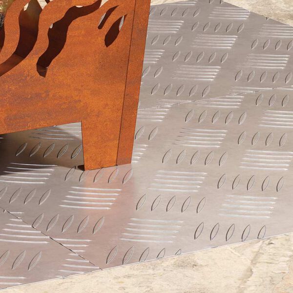 vidaXL Portaan askelma Suorakaide 4 pcs Hopea 60 x 40 cm Alumiini