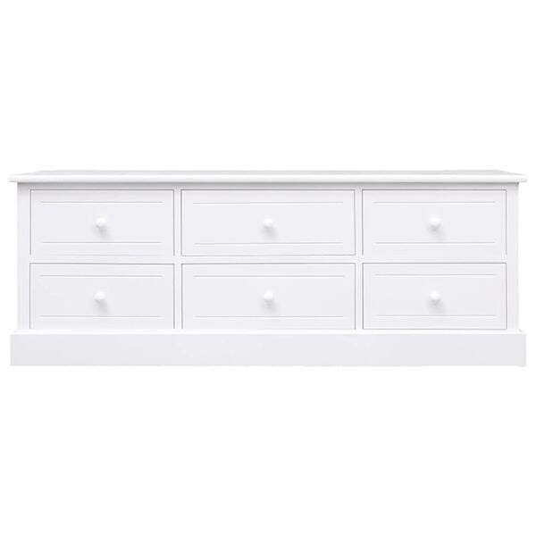 vidaXL TV-taso valkoinen 108x30x40 cm täysi keisaripuu