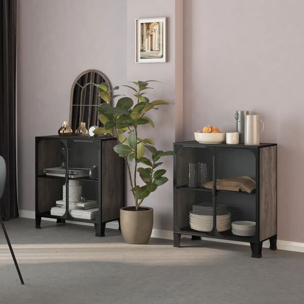 vidaXL Säilytyskaapit 2 kpl harmaa 72x36x82 cm metalli ja MDF