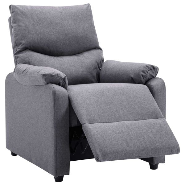 vidaXL Nojatuoli vaaleanharmaa kangas