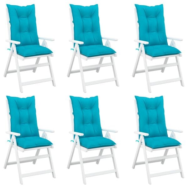 vidaXL Ulkotuolin tyynyt 6 kpl turkoosi 120x50x7 cm kangas