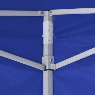 vidaXL Kokoontaittuva juhlateltta 4 sivuseinää 2x2 m teräs sininen