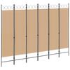 vidaXL 6-paneeli huonejakaja Beige 240 x 180 cm Kangas