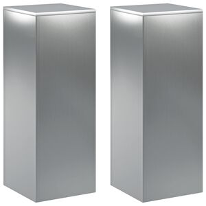 vidaXL Kasviteline 2 pcs Hopea 30 x 30 x 80 cm Ruostumaton ter&auml;s