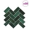 vidaXL Herringbone-laatta 50 pcs Tummanvihre&auml; 30 x 30 cm