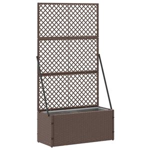 vidaXL Puutarhan trellisi istuttaja Ruskea 70 x 30 x 135 cm Metalli
