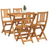 vidaXL Puutarhan Bistro Set 5 pcs Ruskea täysi akaasiapuu