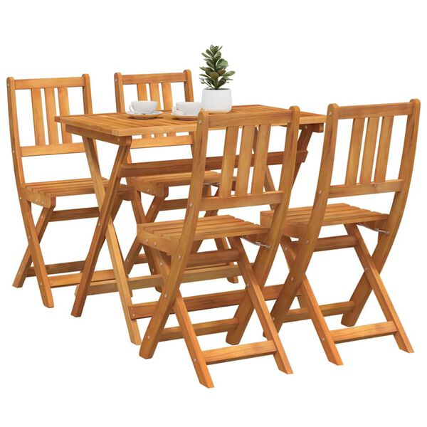 vidaXL Puutarhan Bistro Set 5 pcs Ruskea täysi akaasiapuu