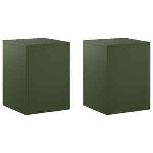 vidaXL Kasviteline 2 pcs Oliivinvihre&auml; 30 x 30 x 40 cm Ter&auml;s