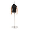 vidaXL S&auml;&auml;dett&auml;v&auml; 120-157 cm mannekiini jalustalla Unisex PP Musta
