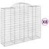 vidaXL Kaarevat kivikorit 8 kpl 200x50x160/180 cm galvanoitu rauta