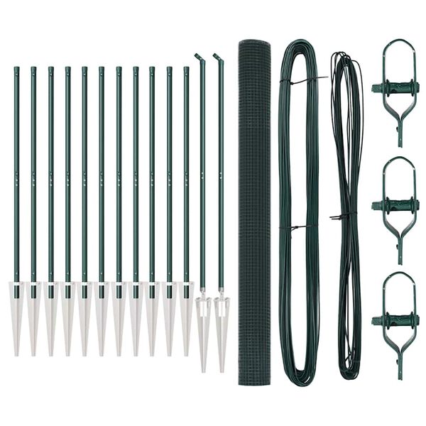 vidaXL Aitalatu Vihre&auml; 25 x 1,6 m (25 x 25 mm verkko) Ter&auml;s ja PVC