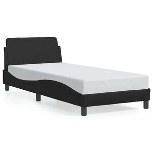 vidaXL S&auml;ngynrunko Dover musta 90x190 keinonahka