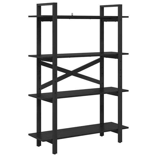 vidaXL Kirjahylly Musta tammi. 100 x 33,5 x 140 cm Tekninen puu