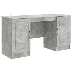vidaXL P&ouml;yt&auml; hyllyll&auml; Betoninharmaa 142,5 x 50 x 75 cm Tekninen puu
