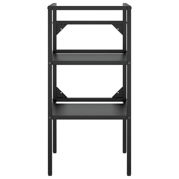 vidaXL Kylpyhuoneen pesualtaan kehys musta 40x38x83 cm rauta