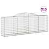 vidaXL Kaarevat kivikorit 15 kpl 300x50x100/120 cm galvanoitu rauta