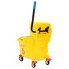 vidaXL Moppiämpäri kuivaustelalla ja pyörillä keltainen 36 l PP