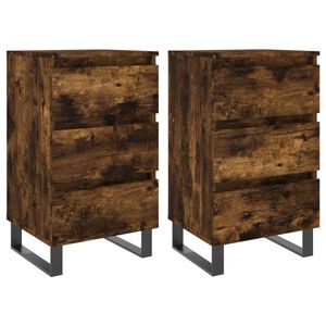 vidaXL Y&ouml;p&ouml;yd&auml;t 2 kpl savutammi 40x35x69 cm tekninen puu