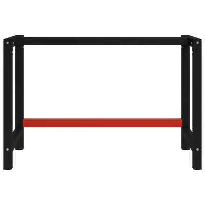 vidaXL Työpöydän runko metalli 120x57x79 cm musta ja punainen