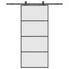 vidaXL Liukuovi asennustarvikkeilla musta 90x205 cm ESG lasi