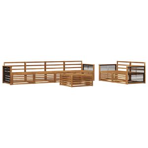 vidaXL Ulkosohvakokoelma 7 pcs Luonnollinen Tihe&auml; akasiapuu