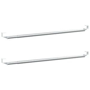 vidaXL Verhotangot 2 kpl valkoinen ja hopea 40-60 cm alumiini