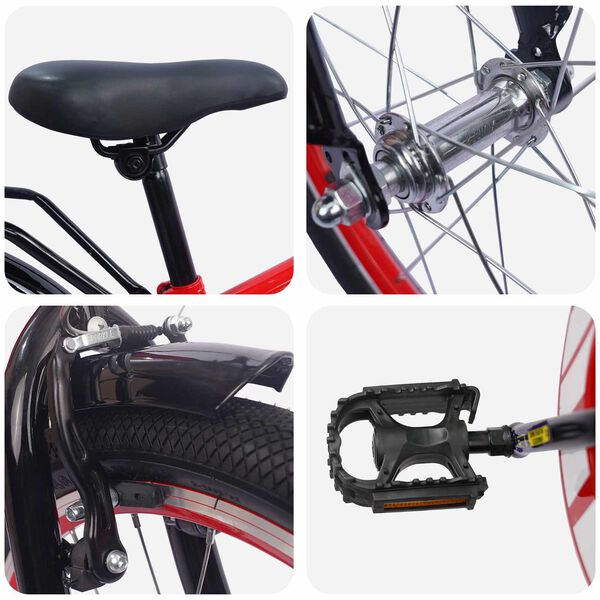 vidaXL Lastenpy&ouml;r&auml; 20 Tuumaa 6-11-vuotiaille Punainen