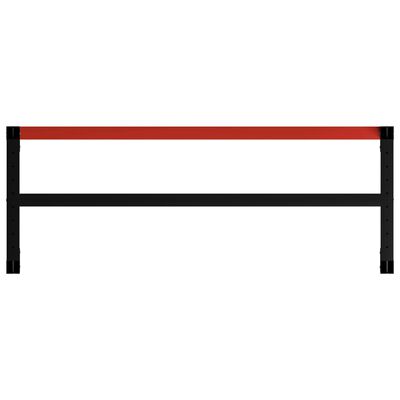 vidaXL Työpöydän runko metalli 150x57x79 cm musta ja punainen