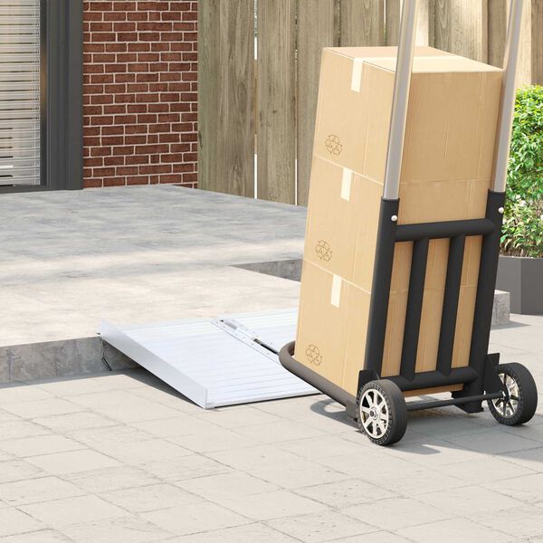 vidaXL Pyörätuoliramppi Hopea 62 x 73 x 5 cm Alumiini