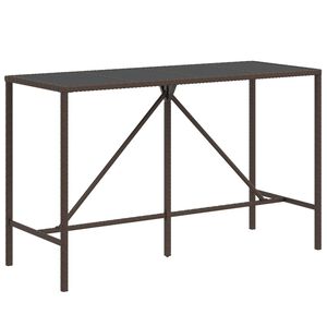 vidaXL Baarip&ouml;yt&auml; lasip&ouml;yt&auml;levyll&auml; ruskea 180x70x110 cm polyrottinki
