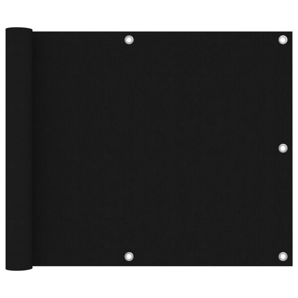 vidaXL Parvekkeen suoja musta 75x400 cm Oxford kangas