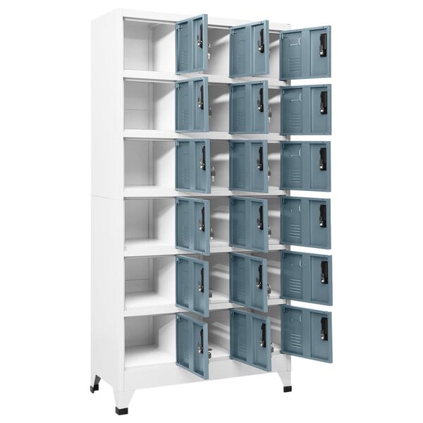 vidaXL Pukukaappi vaalean- ja tummanharmaa 90x40x180 cm teräs