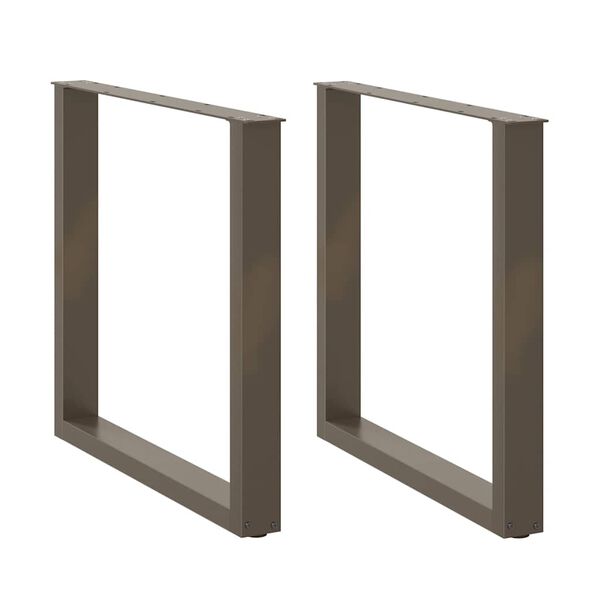 vidaXL Ruokapöydän jalat U-muotoiset 2 kpl Luonnonvärinen teräs 90x(72-73) cm Teräs