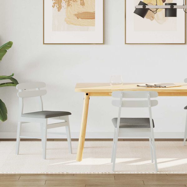 vidaXL Ruokatuoli 2 pcs Valkoinen ja Harmaa Kest&auml;v&auml; Kumipuinen