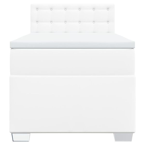 vidaXL Jenkkisänky patjalla valkoinen 100x200 cm keinonahka