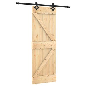 vidaXL Liukuovi Luonnollinen ja musta 70 x 210 cm Massiivinen m&auml;nty