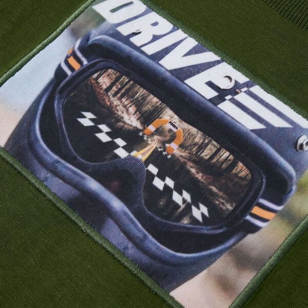 Lasten pitkähihainen T-paita tumma khaki 128